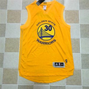 Maillot De Basket Golden State Warriors Stephen Curry 30 Brode AU Fabric Jaune